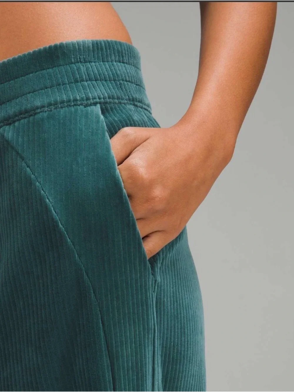 Lululemon Scuba Mid-Rise Wide-Leg Pant *Velvet Cord Storm Teal